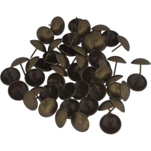 Replacement 25 x 25mm Bronzy Antique Upholstery Nails Tacks Studs Thumb Tack Push Pins Ancient Style Furniture Fix Pack of 50