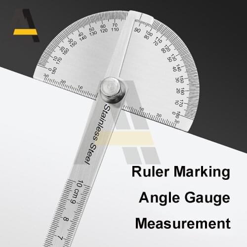 180 Degree Adjustable Protractor Angle Finder Goniometer Angle Ruler Stainless Steel Woodworking Tools Rotary Ruler 100/140/150