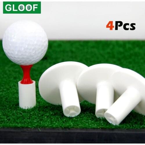 4Pcs Professional Rubber Golf Tees Holder For Golf Driving Range Tee Practice Tool White Indoor Outdoor Practice Mat