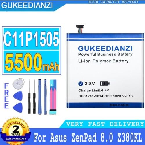 5500mAh GUKEEDIANZI Battery C11P1505 For Asus ZenPad 8.0 Z380KL P024 Z380C P022 Z380CX ZenPad8.0 Big Power Bateria