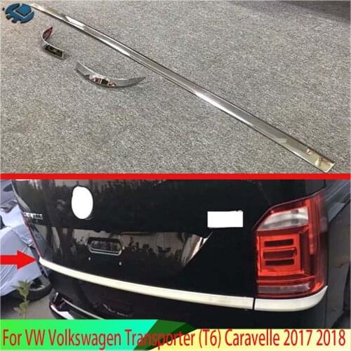 For VW Volkswagen Transporter (T6) Caravelle 2017 2018 ABS Chrome Tail Gate Door Up Cover Trim