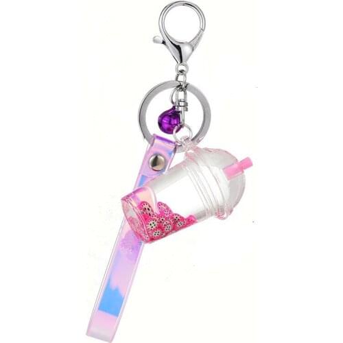 Luxury Oil Fruit Diy Keychain Liquid Floating Watermelon Orange Keyring Women Couple Cute Keyfob Ornament Jewelry Bag Charm