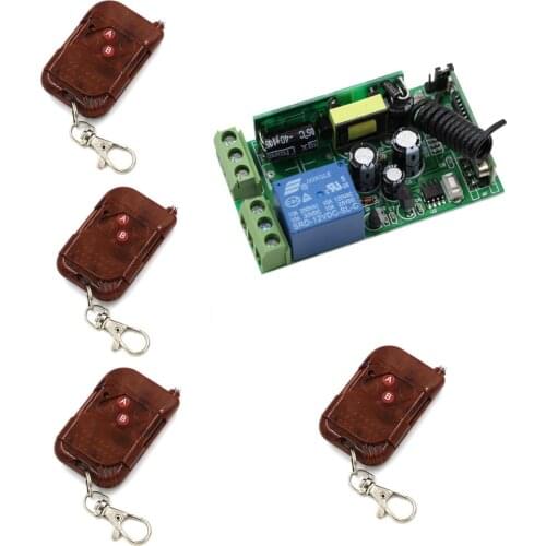 Hot Sale AC85V-250V RF Wireless Remote Control System Smart Home Control Receiver & 4*Peach Transmitters RF Radio Remote Control