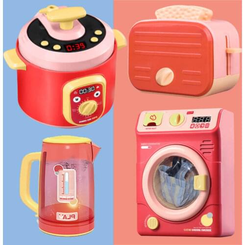 Childrens simulation pretend toy kitchen spray refrigerator water dispenser electric washing machine rice cooker toy for kids