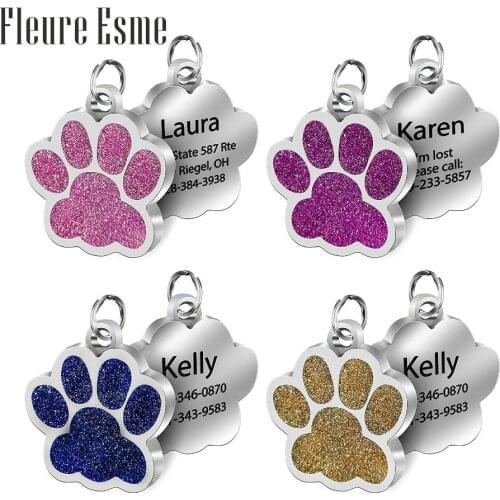 Customzied Pet ID Tag Cat Dog Collar Pet Charm Engraved Pet Name Number Address Pendant Puppy Cat Necklace Collar Accessories
