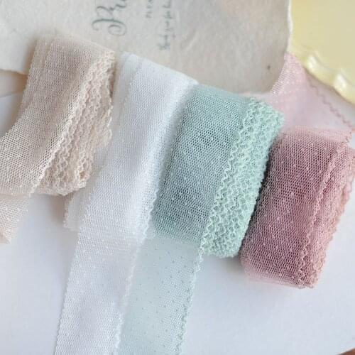 3meters 4cm wide Exquisite net yarn polka dot pleated lace Sewing clothing baby clothing lace accessories X275