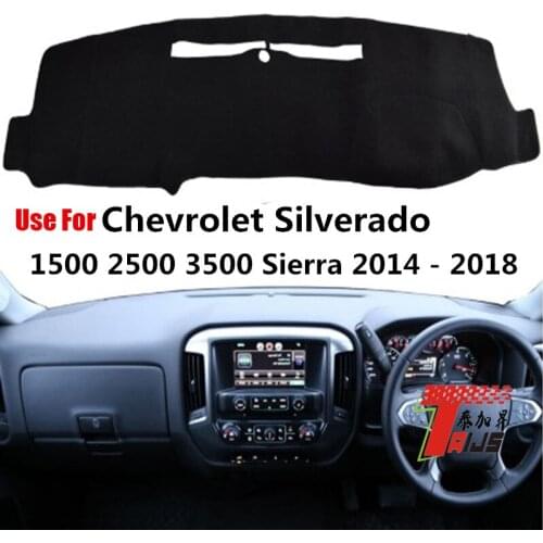 TAIJS Factory Classic Polyester Fibre Car Dashboard Cover For Chevrolet Silverado1500 2500 3500 Sierra2014-2018 Right hand drive