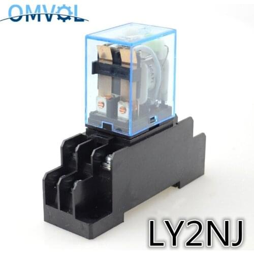 LY2NJ JQX-13F 12v 24v 110V 220v 10a relay switch electronic micro mini relays with socket base holder