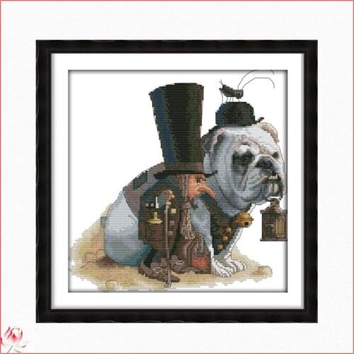 The Magician And The Dog Counted 11CT 14CT Cross Stitch Set DIY Counted Cross-stitch Kit Embroidery Needlework Home Decoration