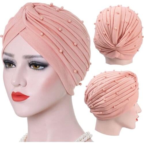 Muslim women headscarf soft cotton beading turban crinkle hijab femme musulman islamic wrap head ready to wear turbante mujer