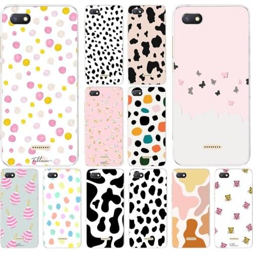 03AS Cow Pattern Black White Soft Silicone Tpu Cover phone Case for Xiaomi Redmi 6 6A Pro Note 6 Pro