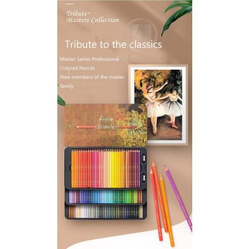 Marco Tribute MASTERS 48/72/100/120 Color Pencils Set, Professional Fine Art Painting Colored Pencil, Perfect for Gift