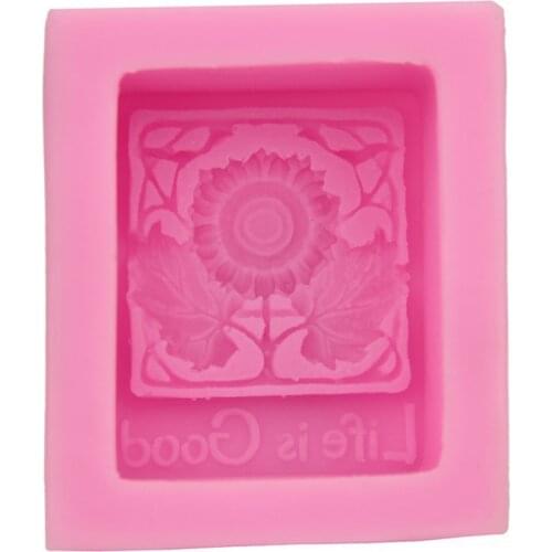 New Silicone Soap Mold Beautiful Sunflower Cake Decoration Fondant Cake Letters 3D Mold SugarcraftMould