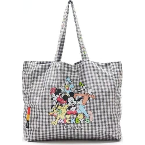 Disneys new female handbag large-capacity Mickey Minnie mouse printed shoulder shopping bag
