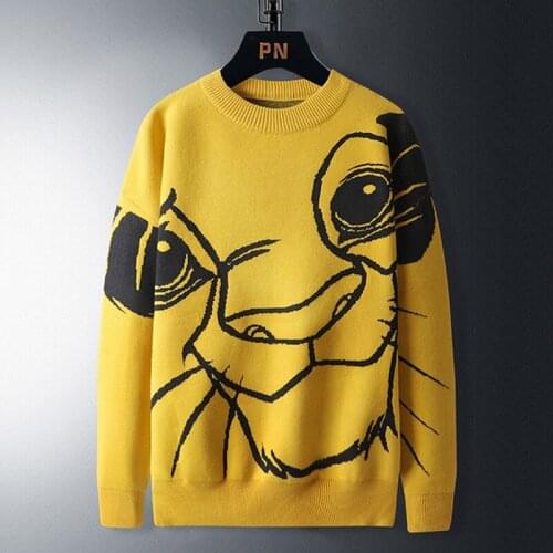 Autumn and winter round neck chic super fire tiger sweater mens loose plus fat plus size knitted sweater tide fat 130kg7xl