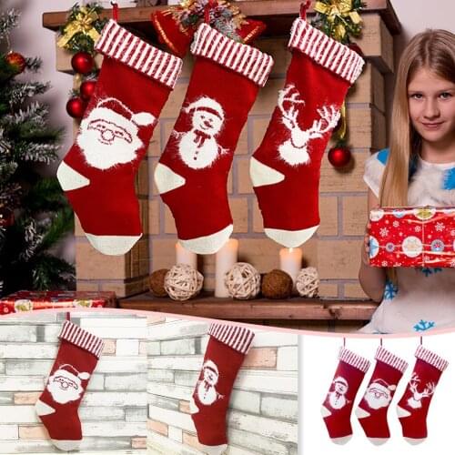 Christmas Candy Gift Socks Bags Beads Christmas Santa Claus Snowman Santa Candy Bag Noel Xmas Gift Socks Decorations Wholesale
