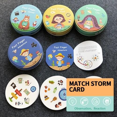 Xibao Childrens Concentration Training Matching Toy Tin Box Find the Same Items Card Board Game Puzzle Game 3456