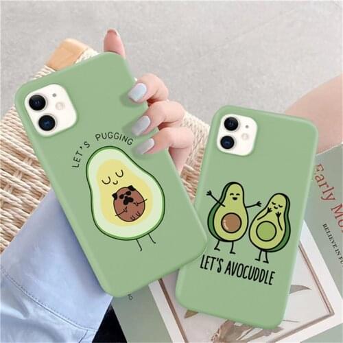 Ottwn Avocado Pattern Silicone Phone Case For iPhone 12 Pro Max Mini 11 Pro Max X XR XS Max 7 8 Plus SE 2020 Soft TPU Back Cover