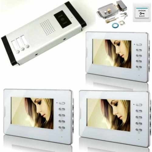 SmartYIBA 7"Doorbell Entry System Kit Video Door Phone Apartment Doorbell Home Electric Lock Access Control System for Flats