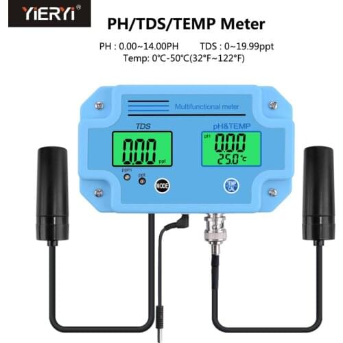 Yieryi PH-2983 Digital Water Quality Tester PH/TDS/Temp 3 in1 Meter for Drinking Water, Swimming Pool, Laborator Equipment Tool