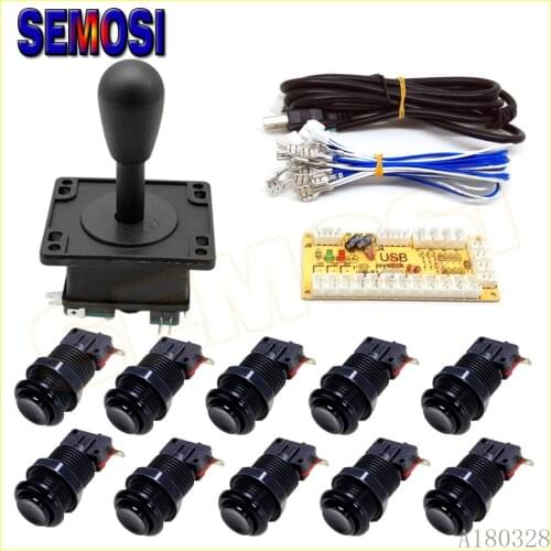 Zero Delay USB Encoder DIY Arcade Game Button Joysticks Controller Kits ,HAPP Style Arcade Stick Button Kit for Arcade Machine