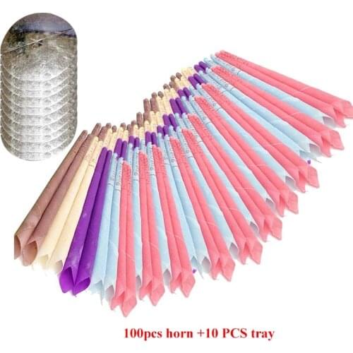 20-50- 100 pieces of aromatherapy ear candle (quiet bergamot - light yellow/horn with plug) ear maintenance