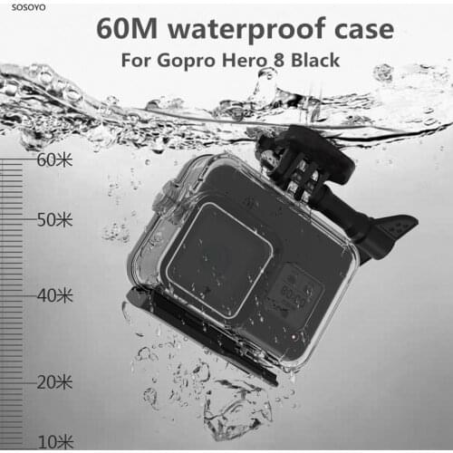 Waterproof Case Housing 60M Underwater Diving swimming Protective Shell Cover For Gopro Hero 8 Black Action Camera Accessories
