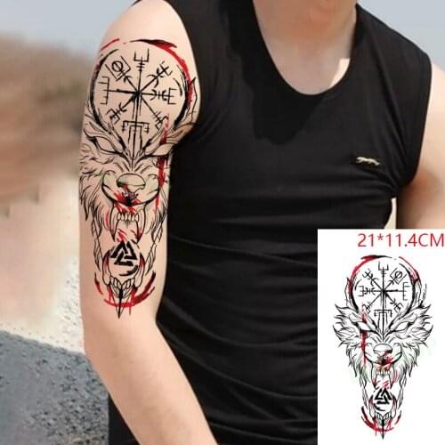 Waterproof Temporary Tattoo Stickers Totem Lion Moon Fake Tatto Flash Tatoo Arm Back Leg Body Art for Women Men