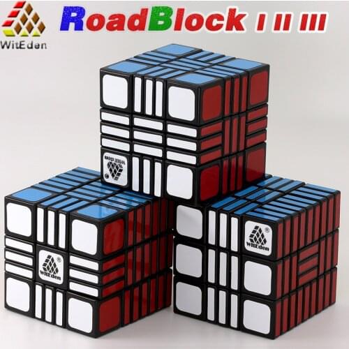 WitEden Magic Cubes RoadBlock I II III 1 2 3 LuZhang version Stickers Strange Shape Puzzles Professional Educational Twist Toys