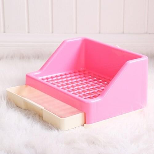 Bunny Drawer Toilet Box Potty Corner Pet Waste Station Plastic Grid for Rabbit Galesaur Ferret Cage Accessories