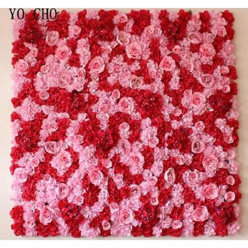 YO CHO 40X60CM Artificial Flower Wall With Portable Wedding Backdrop Stands For Wedding Decoration DIY Real Touch Flower Wall