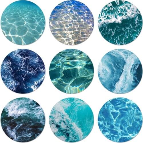 Waves ocean water light refractions Icons Pins Badge Decoration Brooches Metal Badges For Clothes Backpack Decoration 58mm