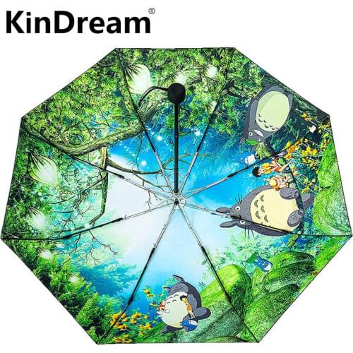 OUSSIRRO Ghibli Totoro Umbrella Sun Rain Umbrella Parasol Female Plegable Sombrillas Paraguas Guarda Chuva Totoro Parapluie