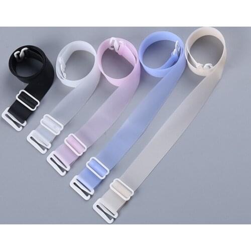 1pair Summer Matte Transparent Buckle Bra Straps Belt Womens Elastic Silicone Adjustable Invisible Intimates Women Accessories