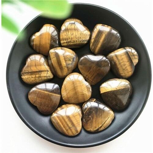 1pc Natural Tigers Eye Crystal Heart Shaped Stone Meditation Healing Polished Gifts Natural Stones and Minerals