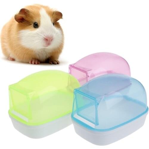 1PCS Pet Hamster Sand Bathroom Rectangle Non-slip Hamster Bath House Sand Bath Clear Container Small Animal Accessories