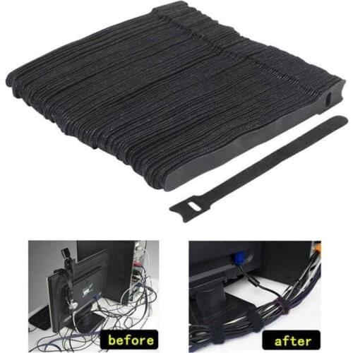 12*150MM 50 Pcs Factory Direct T-Type Velcro Cable Tie Wire Storage Cable Computer Data Cable Power Cable Tie Wire