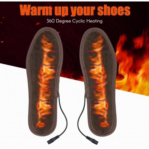 2pcs USB Rechargeable Electric Powered Plush Fur Heating Insoles Winter Keep Warm Insole Heated insole Motorcycle Accessory