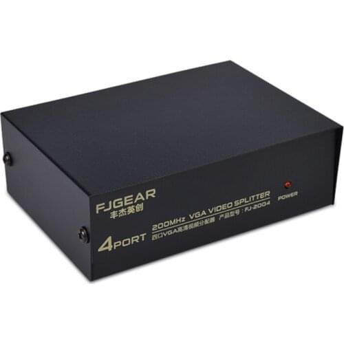 4 Port VGA Frequency Divider 200Hz Video Splitter High Frequency 1600*1280 25m B95C