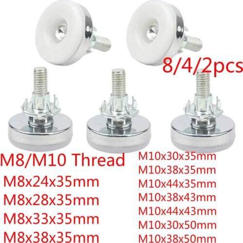 8/4/2pcs Furniture Legs Feet Iron White Transparent Table Cabinet Chair Desk M8/M10 Thread
