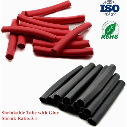 89MM/11PC 3:1 Heat Shrink Ratio Cable Sleeve Dual Wall Tubing Heat Shrink Tube Adhesive Lined with Glue Wrap Wire Kit 1/16 -1/1"
