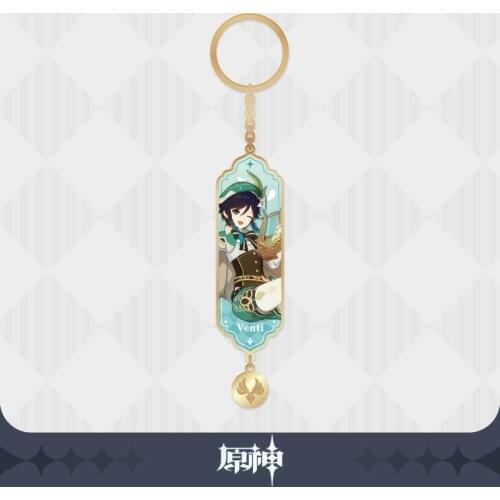 Anime Genshin Impact Venti Series Acrylic Keychain Mobile Phone Stents Cosplay Badge Brooch Pin Desk Decor Keyrings Xmas Gifts