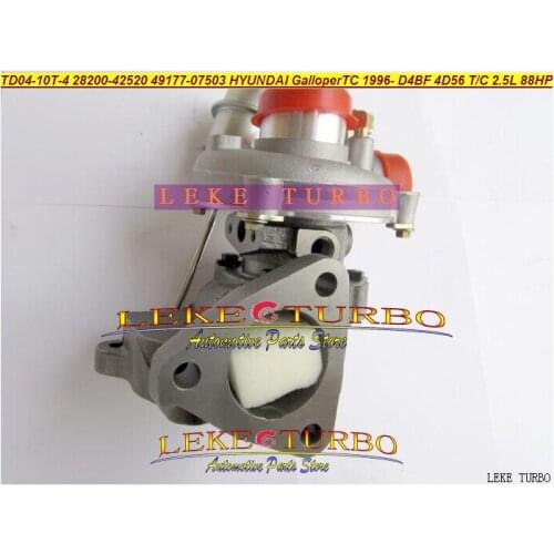 Free Ship Turbo TD04-10T4 49177-07503 28200 42520 28200-42520 Turbocharger For HYUNDAI Galloper TC 1996- D4BF 4D56 T/C 2.5L 88HP