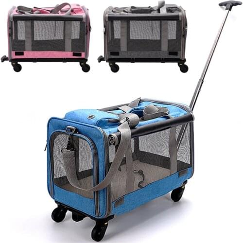 Pet Trolley Case Dogs Going Out Carrying Bag Cat Bag Trolley Bag Breathable Foldable Pet Trolley Bag