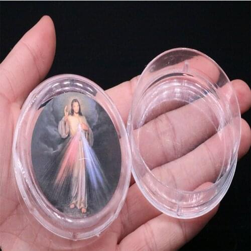 48pcs classic Christian plastic rosary box 8mm rosary. Christ prays a rosary necklace box. Random picture. Pictures can be custo