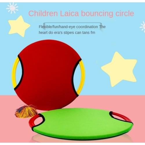 Children Elastic Ball Bouncing Ring Outdoor Fun Sports Toy Throw Catch Ball Funny Game Activity Toys Beach Garden Ball Game