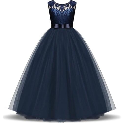 Kids Dress for Girls 5 6 8 10 Year Birthday Wedding Tulle Lace Long Girl Dress Elegant Princess Party Gown Teen Children Clothes