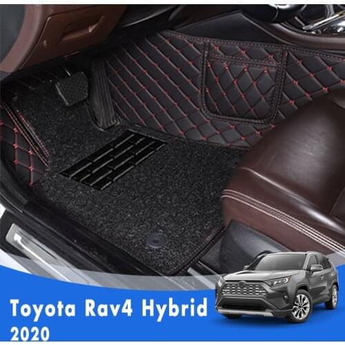 For Toyota Rav4 Rav 4 Hybrid 2020 Luxury Double Layer Wire Loop Car Floor Mats Carpets Auto Interiors Accessories Automobiles