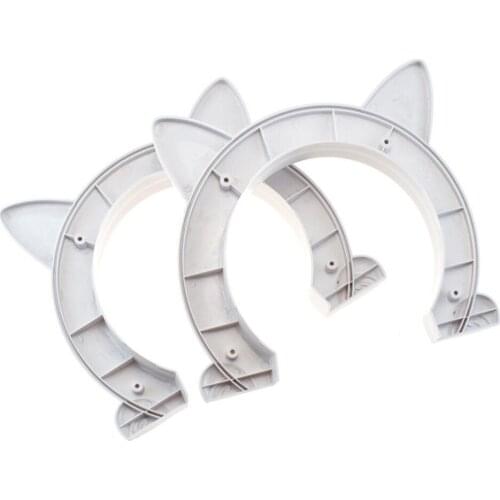 1pcs Cute Pet Door Plastic Hole Cute No Flap Cat Head Shape Easy Install Cat Enter Freely Dog Door For Pet Products Solid Color