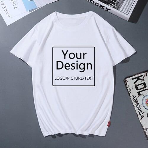 Customized Print T Shirt Women Girls DIY Photo Logo Top Tees T-shirt Mens Boys Clothes Casual Oversized Tshirt Tees Female